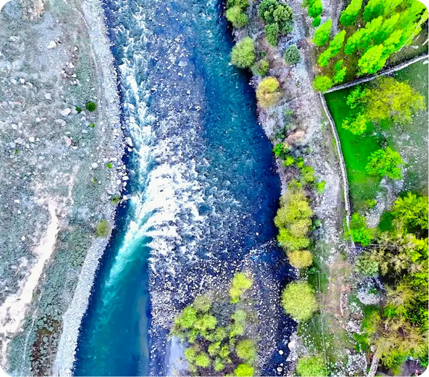 River running through Astore Valley