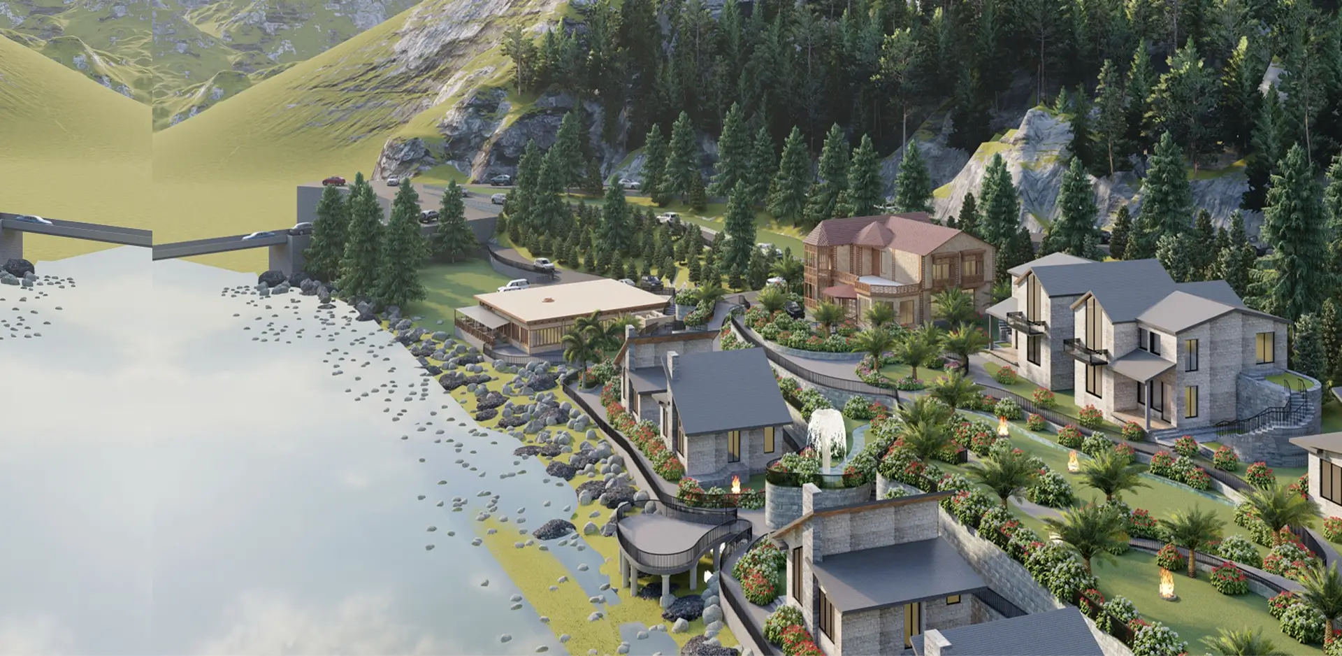 Aerial view of the Astore Valley resort site